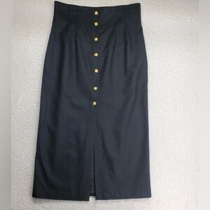 Vintage 100% Wool Pencil Skirt High Waist Size 18 Lined Maxi Tailor Made in USA